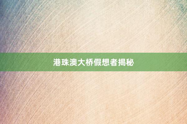 港珠澳大桥假想者揭秘